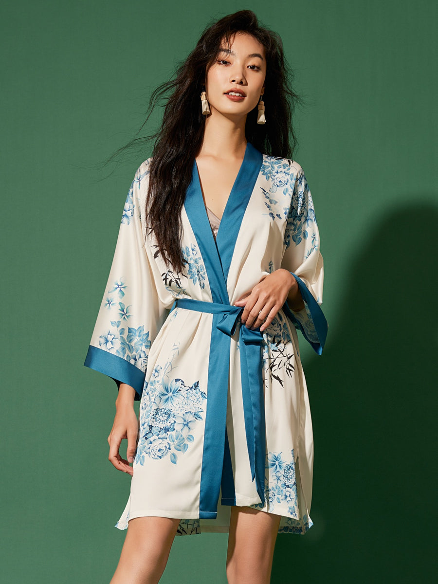 Short Kimono Robe bamboo