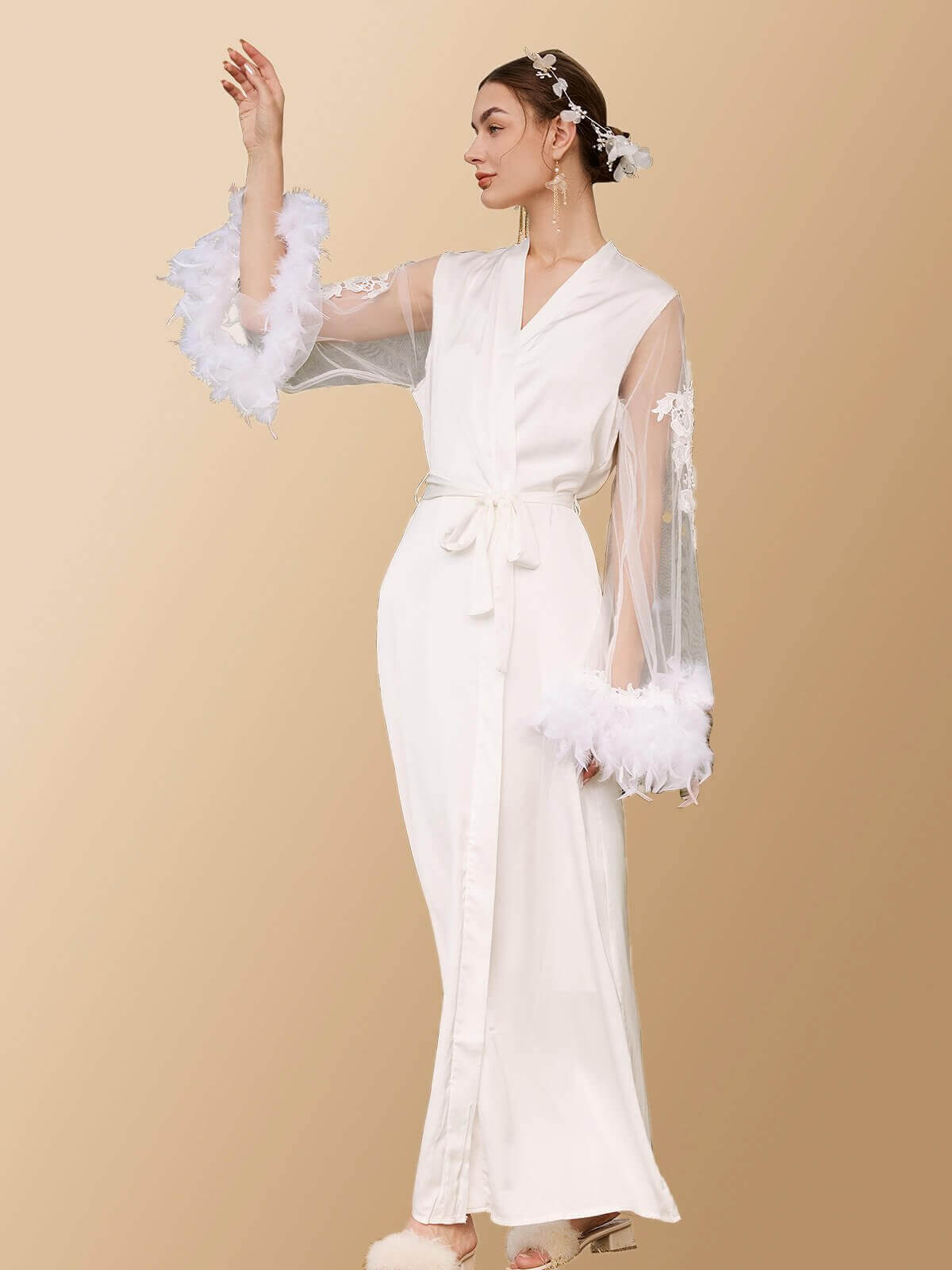 Feather Bridal Robe