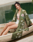 Floral Olive Kimono Robe - ulivary