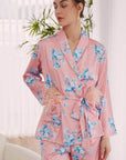 Floral Silk Pajama Set 2 Pcs - ulivary