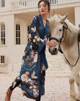 Garden Blue Kimono Robe - ulivary