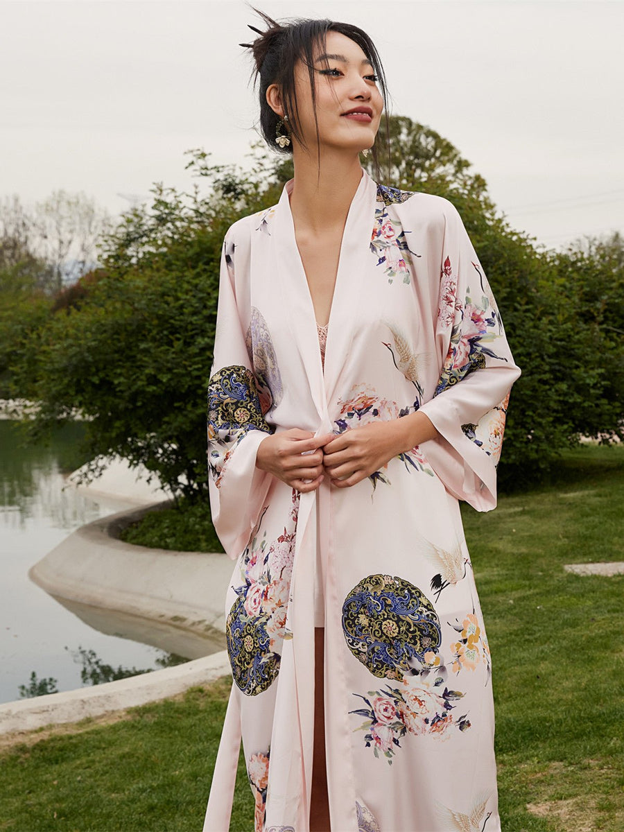 Garden Blush Kimono Robe - ulivary