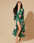 Garden Green Kimono Robe - ulivary