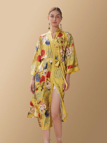 Golden Spring Kimono Robe - ulivary