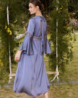 Open Back Wrap Silk Dress - ulivary