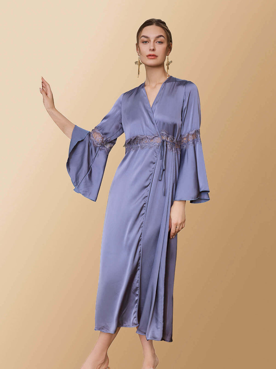 Ruffled Wrap Dress Lavender - ulivary