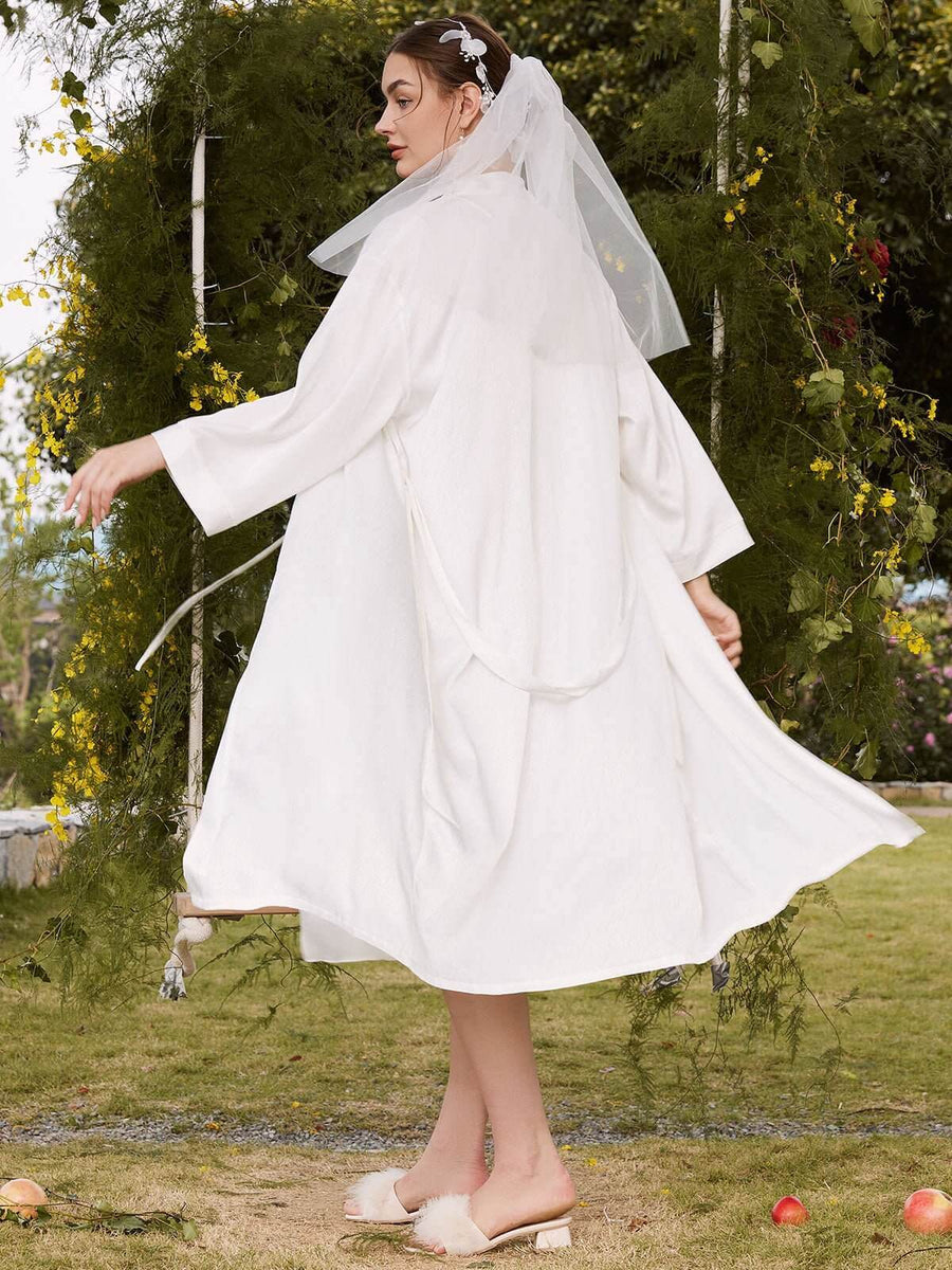 Silk Bridal Robe & Slip Dress Set - ulivary