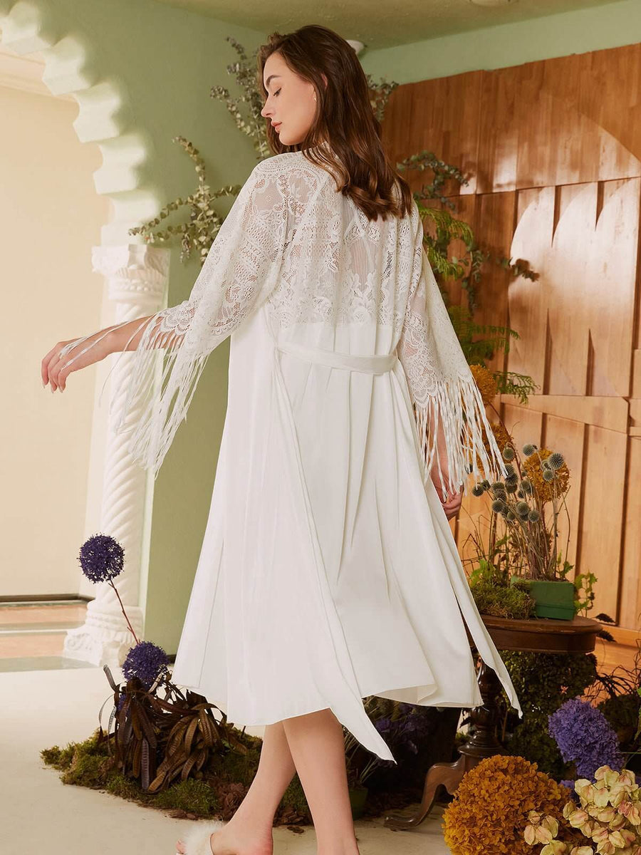 Silk Bridal Tassle Robe - ulivary