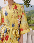 Spring Floral Silk Kimono Robe - ulivary