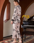 Traditional Silk Pajama Set 3 Pcs - ulivary