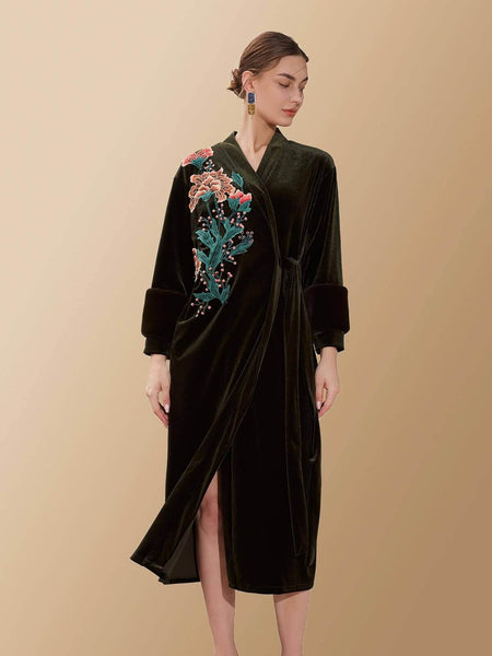 Vintage velvet dressing gown hotsell