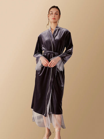 Velvet Robe Lace Trim - ulivary