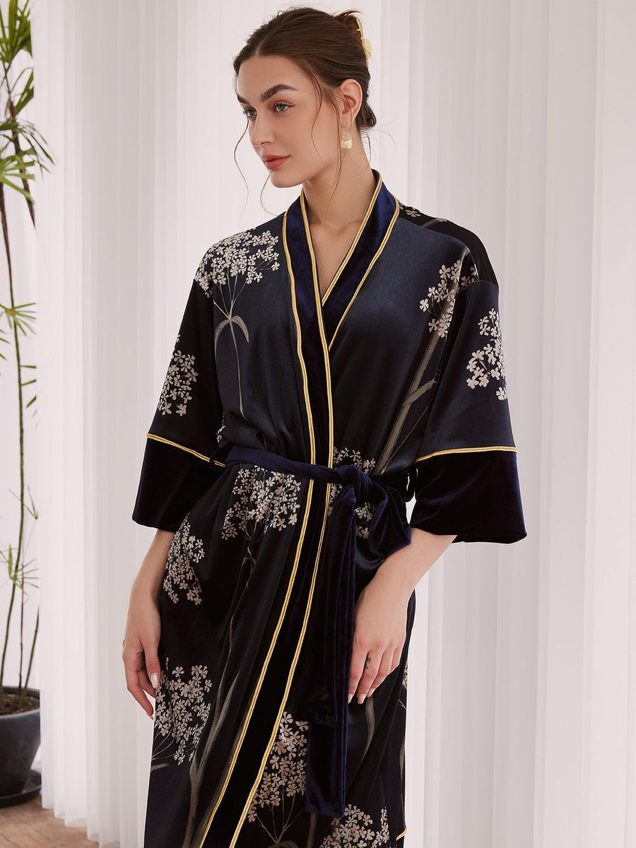 Velvet Vintage Kimono Robe - ulivary